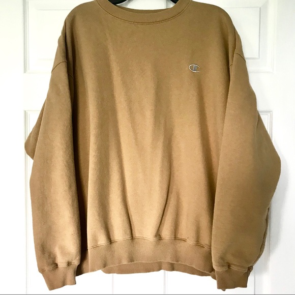 champion crewneck tan